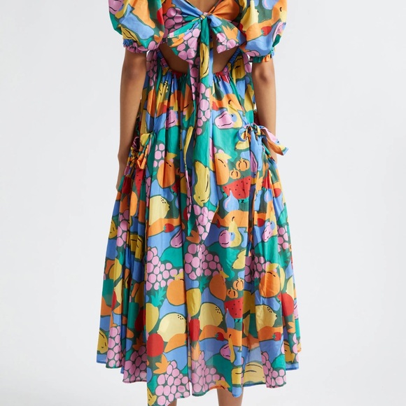 FARM Rio Fruit Landscape Cotton Blend Midi Dress - Picture 10 of 10